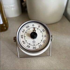 Hearth & Hand White and Silver Kitchen Timer